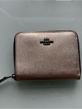 Coach Metallic Gold Zip Wallet - Coach